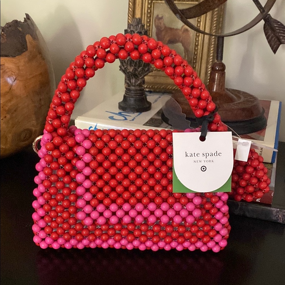 DONATED - Kate Spade Mini Red and Pink Beaded Bag